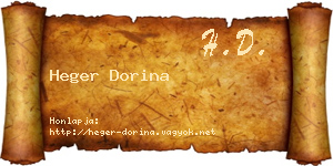 Heger Dorina névjegykártya